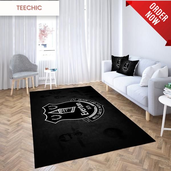 TeeChic Everton Soccer Membership Black Carpet Residing Room  Space Rug TRENDING 2024