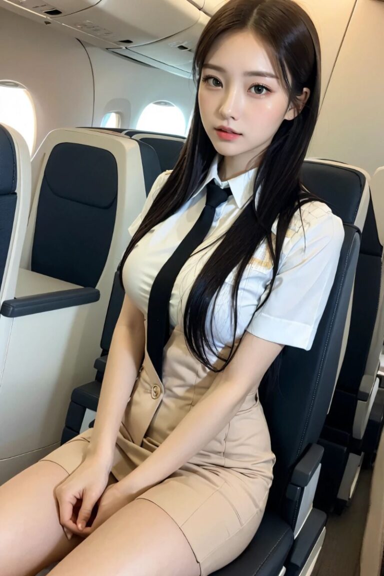 Stunning woman, flight attendant