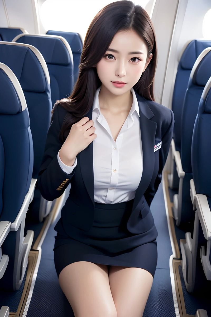 Lovely woman, flight attendant