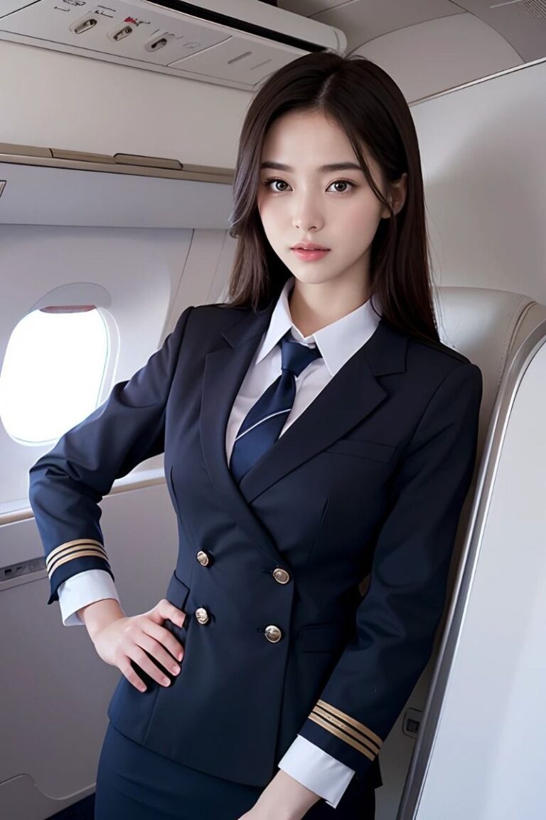 Lovely woman, flight attendant