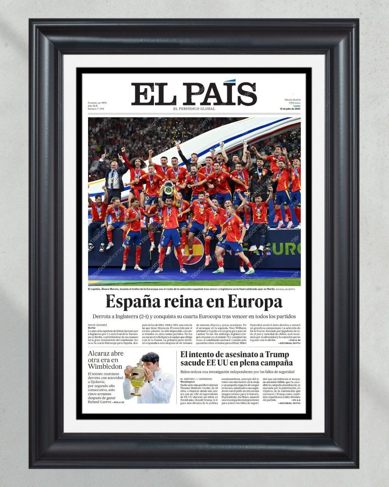 2024 Euro Cup Spain Defeats England ‘Espana reina en Europa’ Framed Entrance Web page Newspaper