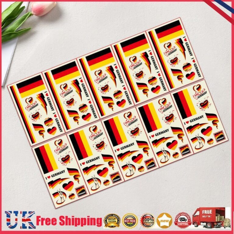 10pcs Euro Cup Germany Nationwide Flag Non permanent Tattoo For Soccer Followers(stylec)