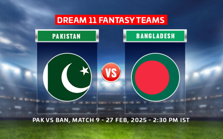 PAK vs BAN Dream11 Prediction, Fantasy Suggestions, Enjoying 11, Pitch Report & Head-to-Head Data Match 9, Group B, Champions Trophy 2025