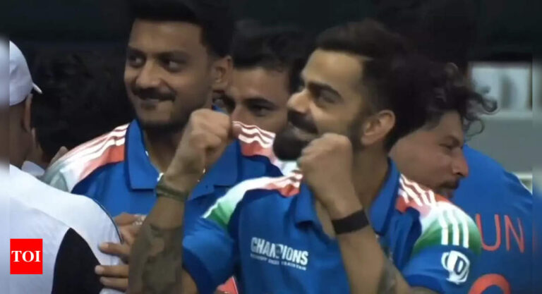 WATCH: Virat Kohli’s unbridled pleasure after India’s win in Champions Trophy semifinal | Cricket Information