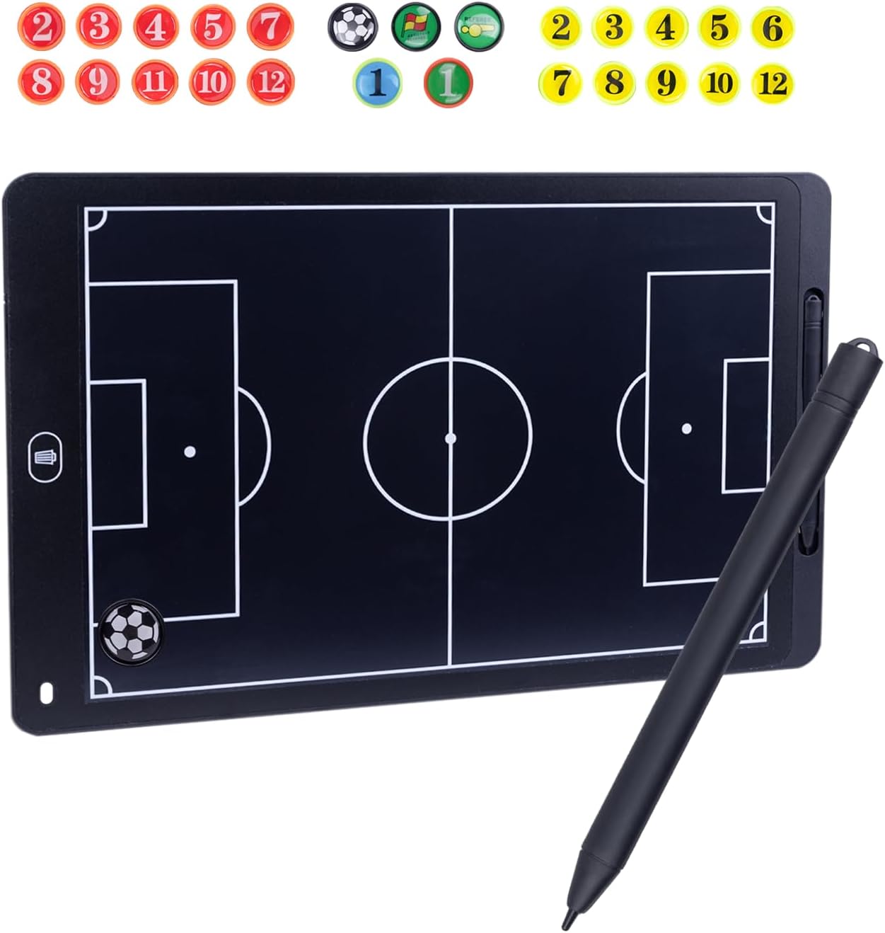 Magnetic Electronic Soccer Coaching Board, 16 inch LCD Soccer Coaching Board,LCD Soccer Strategy Board with Stylus Pen,Soccer Board Tactic Board, Training Equipment