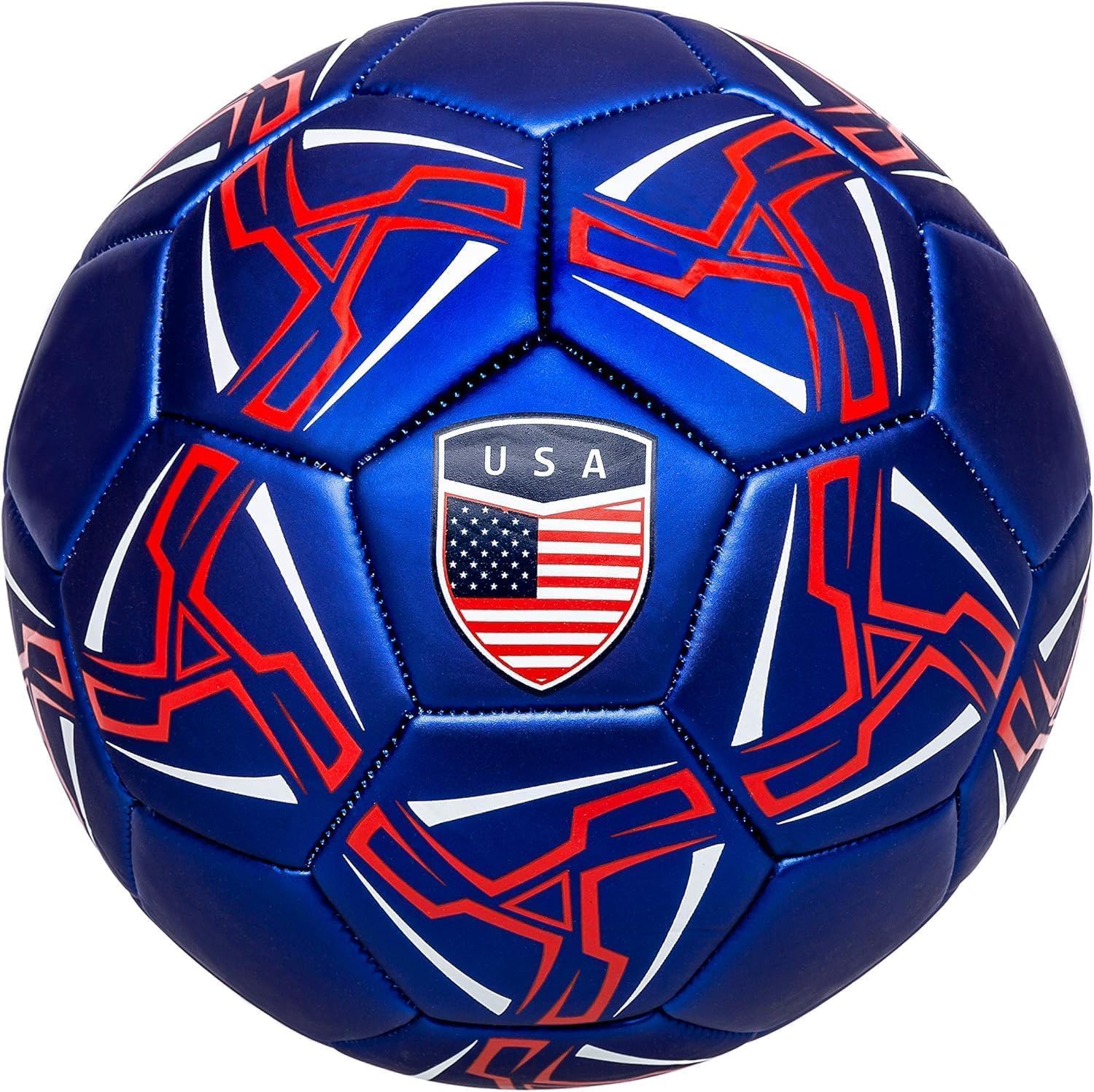 Western Star Soccer Ball USA Size 3 & Size 4 & Size 5 – Official Match Weight – 4 Colors – Youth & Adult Soccer Players – Attractive and Durable Design