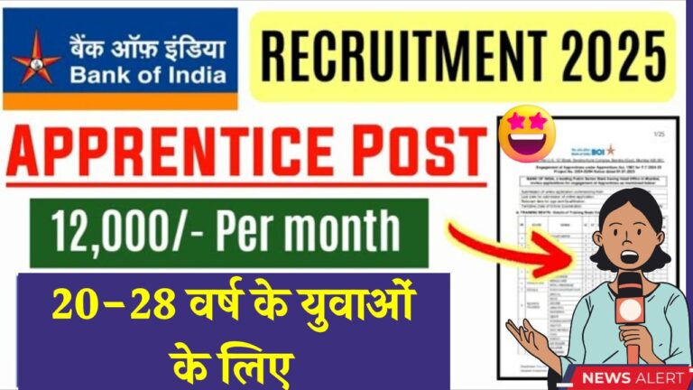 Financial institution of India Apprentice Emptiness 2025: Recruitment to Apprentice posts with 12,000 ₹ wage, recruitment to 400 posts