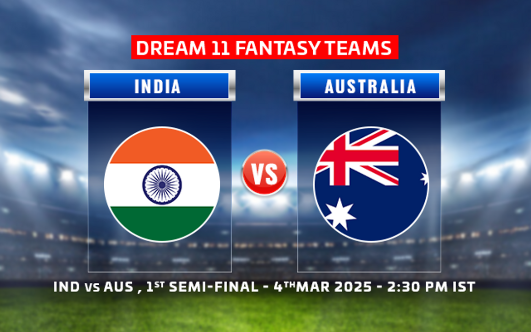 IND vs AUS Dream11 Prediction, Fantasy Ideas, Taking part in 11, Pitch Report & Head-to-Head Data for Champions Trophy 1st Semi-final