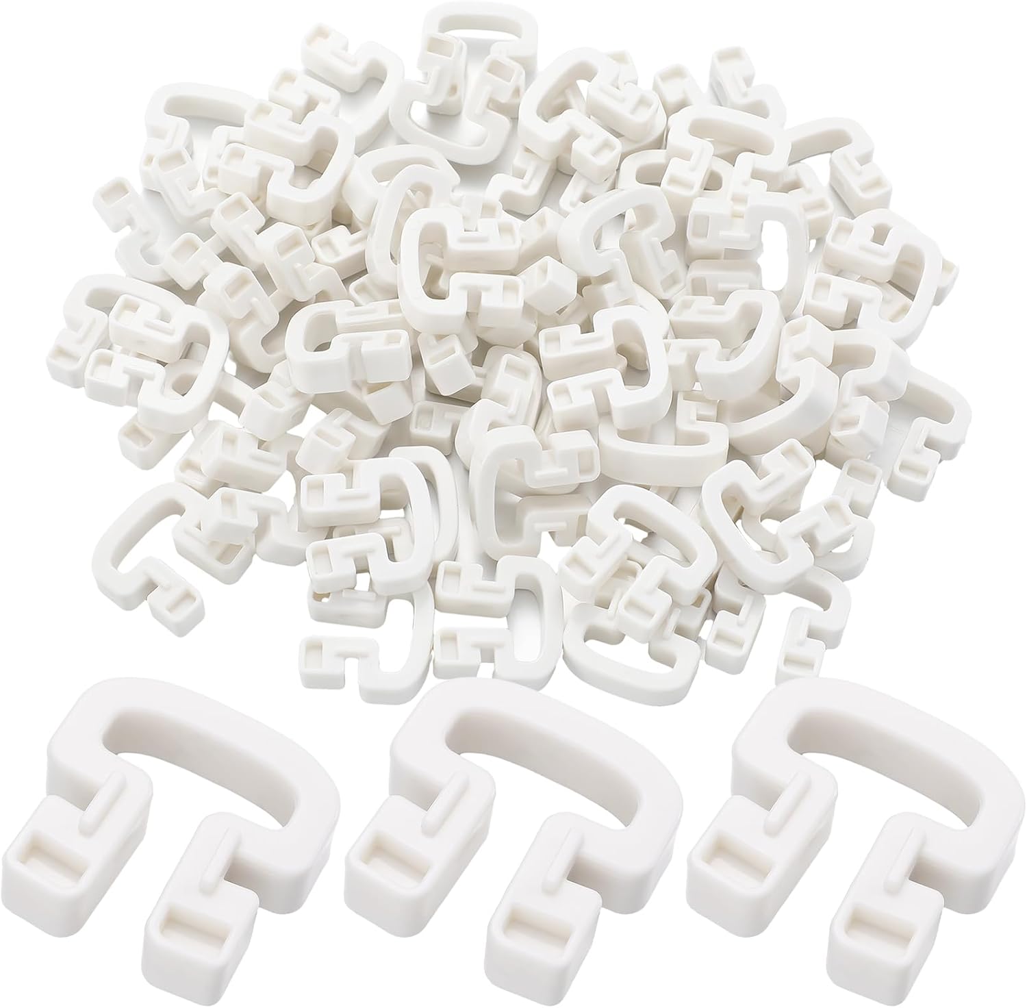 Soccer Goal Net Clip, 50 Pcs or 100 Pcs Lock Soccer Goal Plastic Net Clips Accessory Pack for Most Goals Training Attachment Systems, White