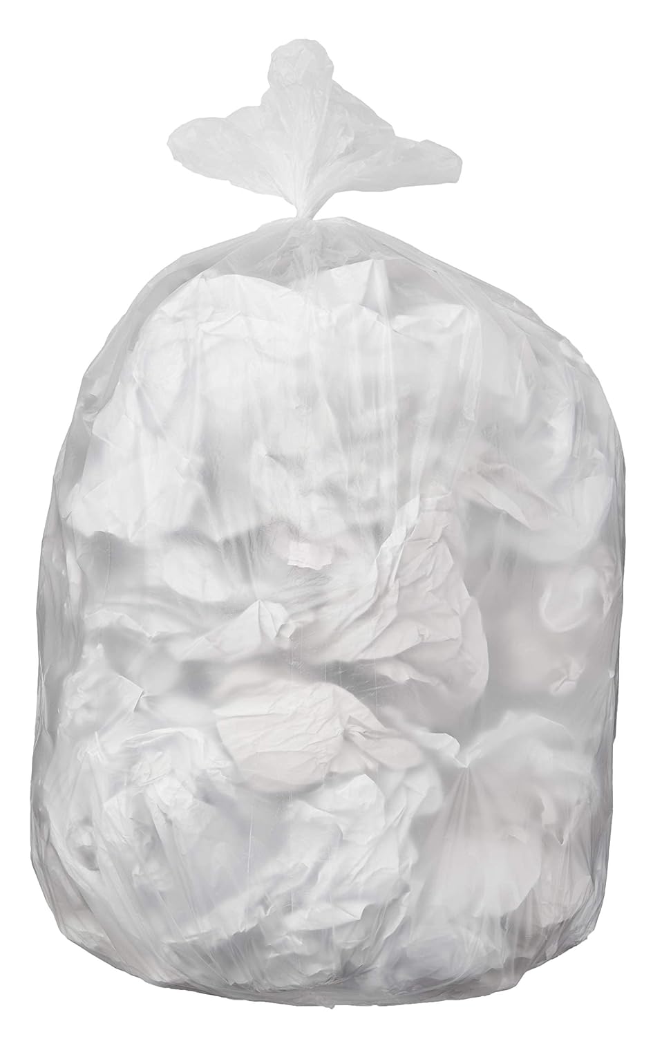 Amazon Basics 55 Gallon Trash Bags, Garbage Bags, 1.2 MIL, Unscented, Clear, 50 Count (Previously AmazonCommercial brand)