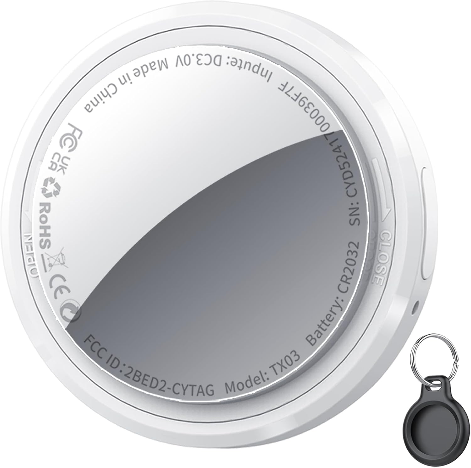 Air Tags, Bluetooth Trackers Work with Apple Find My (iOS Only), Smart Tag with Protective Case/Keychain, Item Finders for Luggage/Key/Suitcases/Backpack, Replaceable Battery, IP68 Waterproof