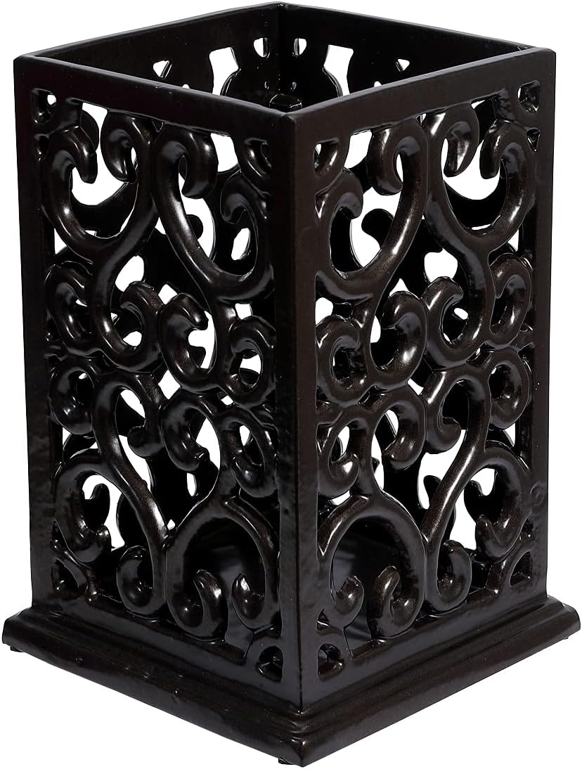 jogreful Vintage Cast Iron Utensil Holder, Cooking Decorative Utensil Organizer for Kitchen Countertop Cooking Utensil Holder (Coffee Gold, Retro)