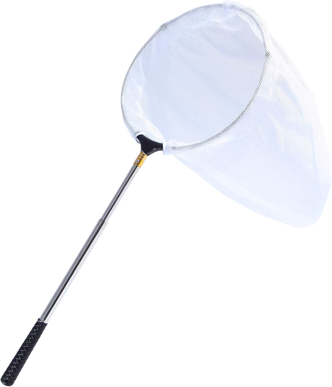 Telescopic Butterfly Net, Stainless Steel Extendable Fishing, 15 in – 70 in Insect Toy Nets for Kids and Family (Silver)