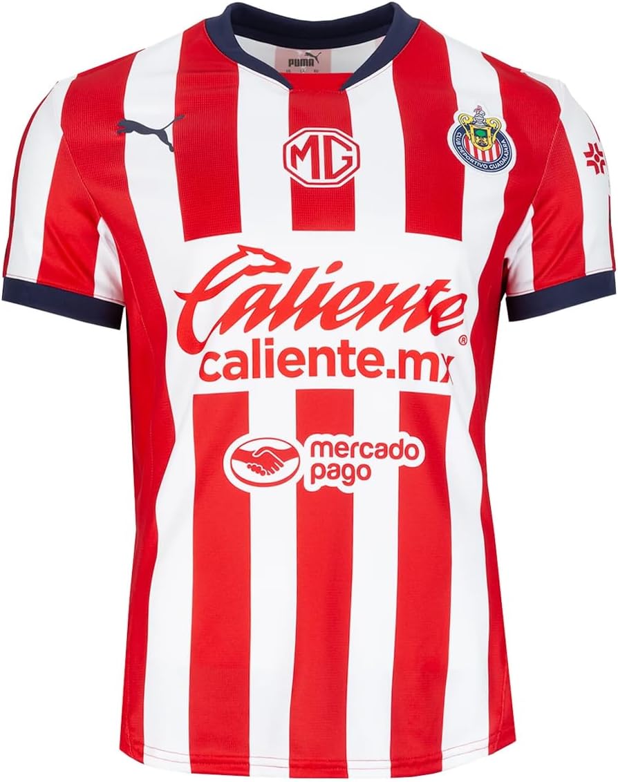 Puma Mens Chivas Collared Short Sleeve Home Jersey Replica 24-25 Casual Comfort Technology – Red – Size XL