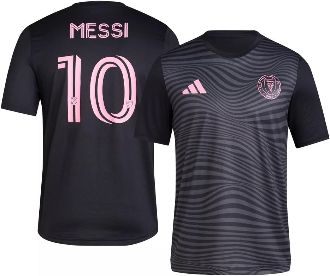 adidas Lionel Messi Inter Miami CF #10 Men’s Player Name & Number Performance Shirt (Black, Medium)