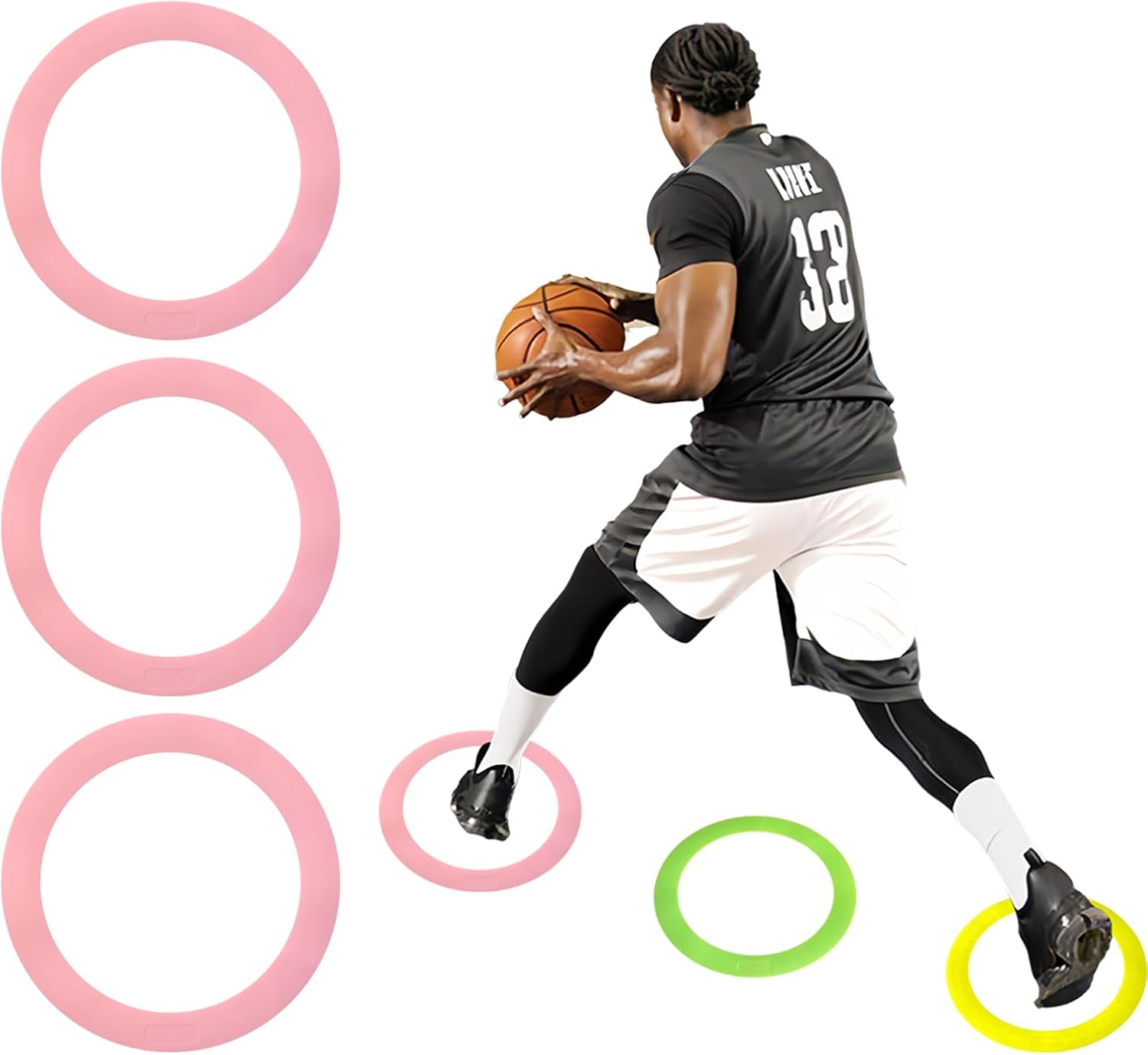 Colorful Anti Slip Safety Agility Rings Speed Rings 3PCs Speed and Agility Training Equipment Basketball Football Agility Training Equipment Soccer Practice Equipment