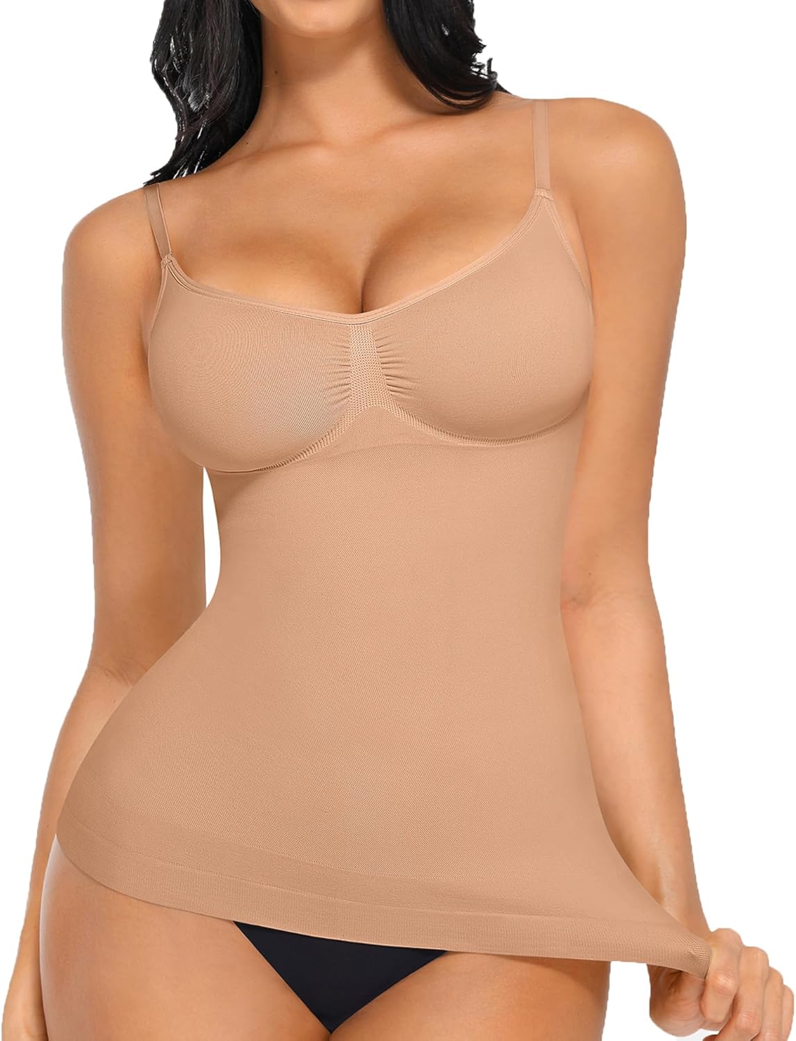 FeelinGirl Womens Tank Top Shapewear Tummy Control Tops Slimming Cami Tank Seamless Compression V Neck Camisole