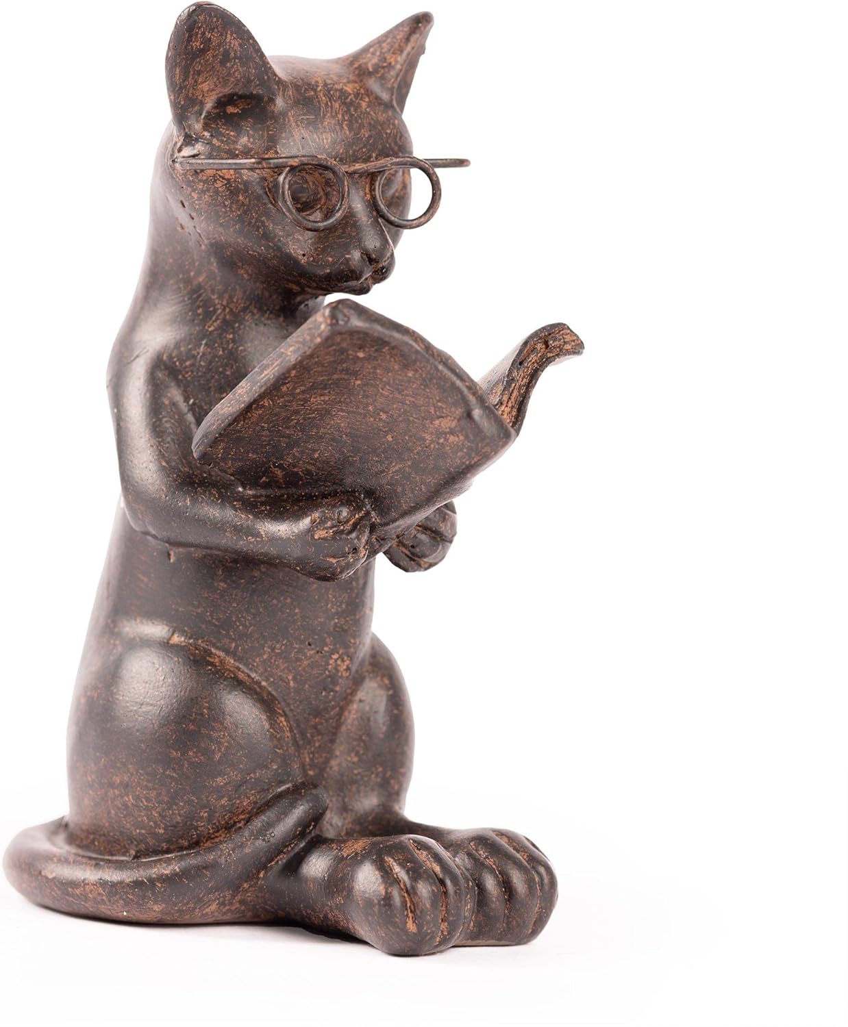 Young’s Inc. Cat Figurine – Cute Cat Statue – Whimsical Cat Decor for Cat Lovers – Cat Collectibles and Meditation Decor – Cat with Eye Glasses – 4” L X 3” W X 5” H