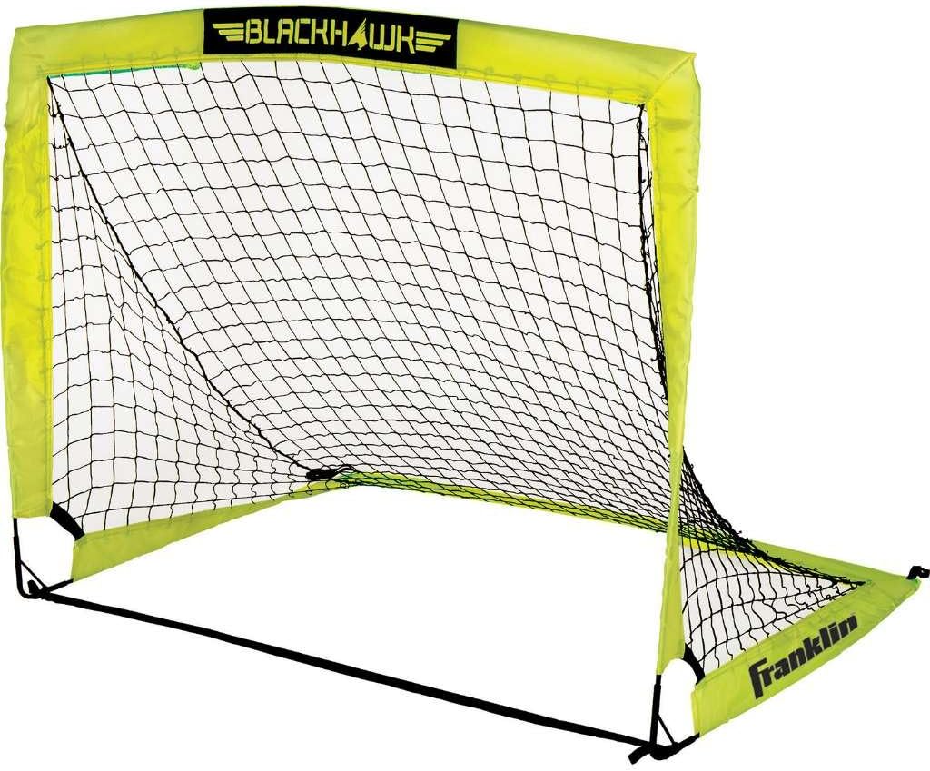 Franklin Sports Blackhawk Backyard Soccer Goal – Portable Pop Up Soccer Nets – Youth + Adult Folding Indoor + Outdoor Goals – Multiple Sizes + Colors – Perfect for Games + Practice