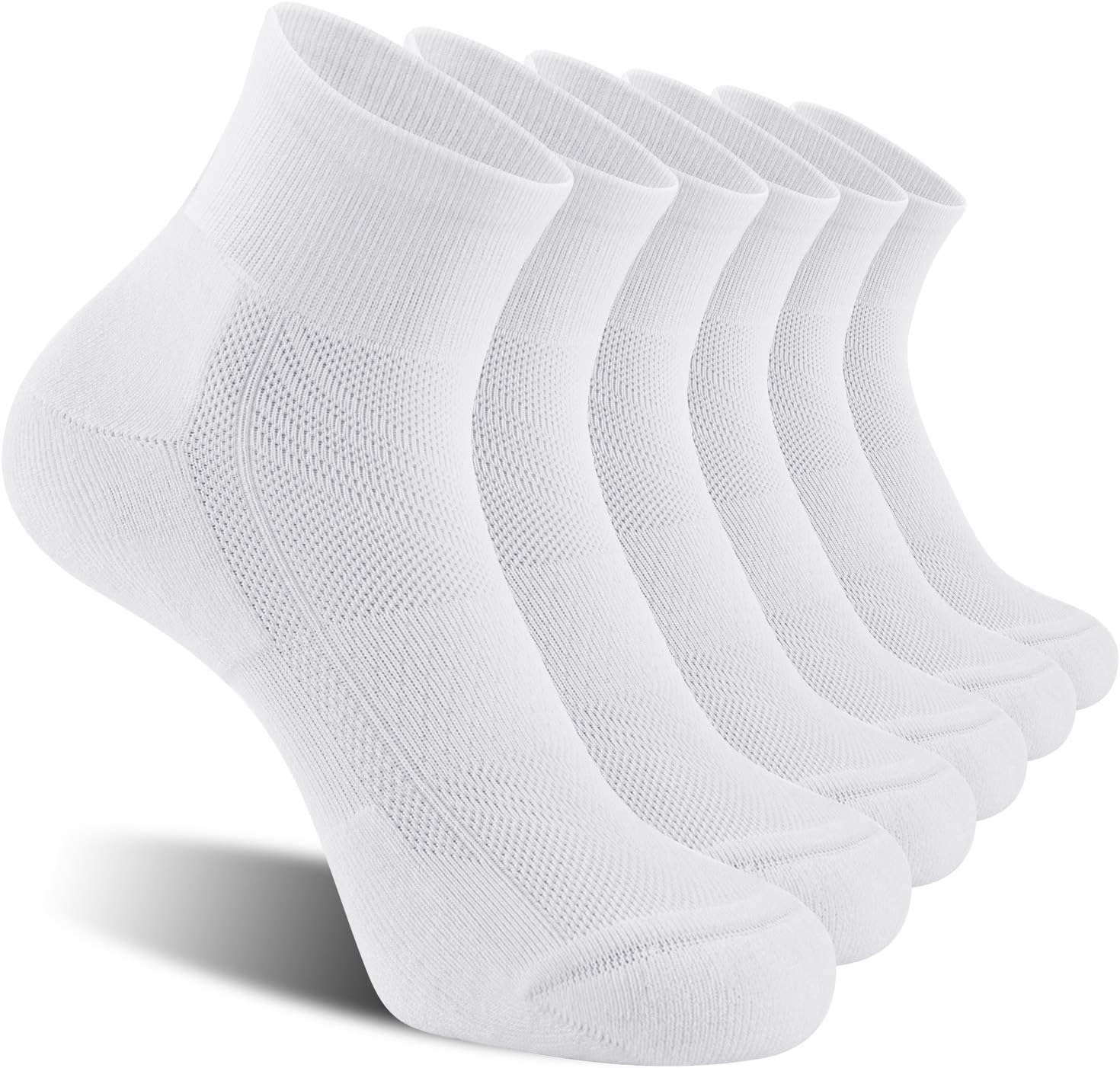 CelerSport 6 Pack Men’s Ankle Socks with Cushion, Sport Athletic Running Socks