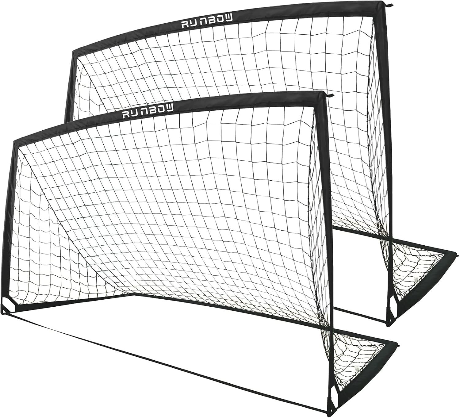 RUNBOW 9×5 ft Portable Kids Soccer Goal for Backyard Adult Junior Large Practice Soccer Net with Carry Bag