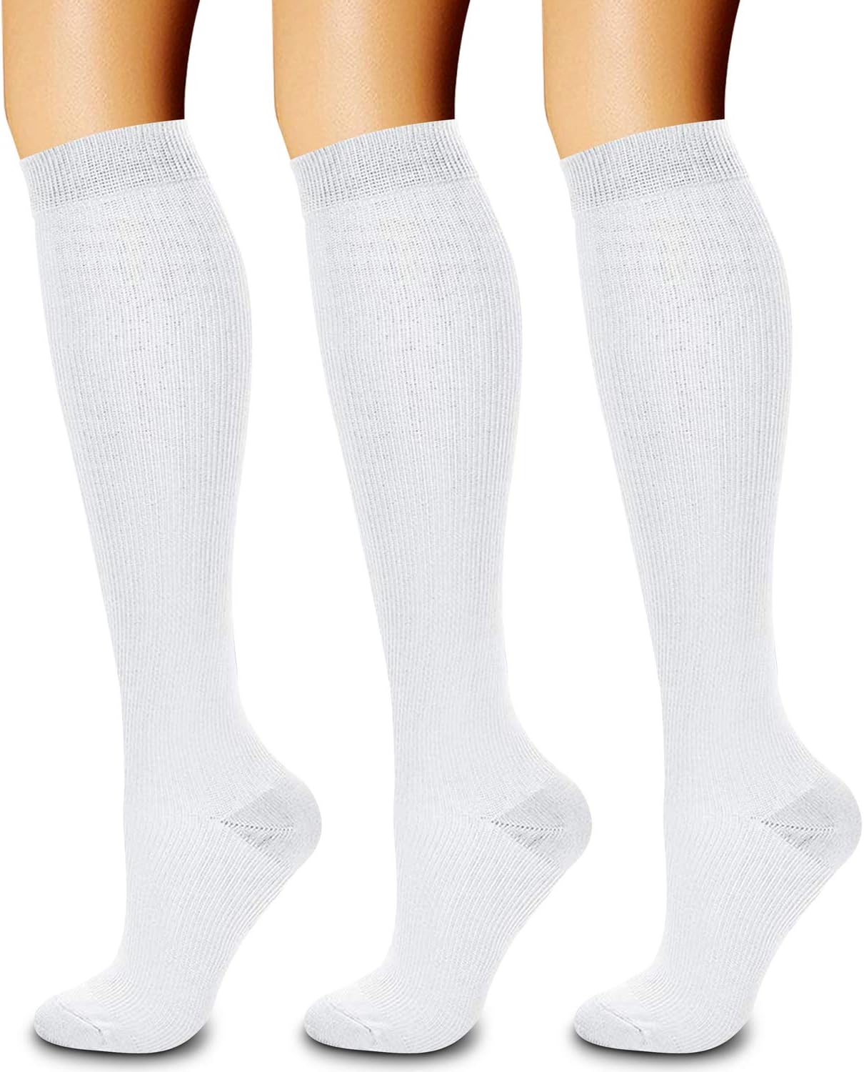 CHARMKING Compression Socks for Women & Men Circulation (3 Pairs) 15-20 mmHg is Best Support for Athletic Running Cycling