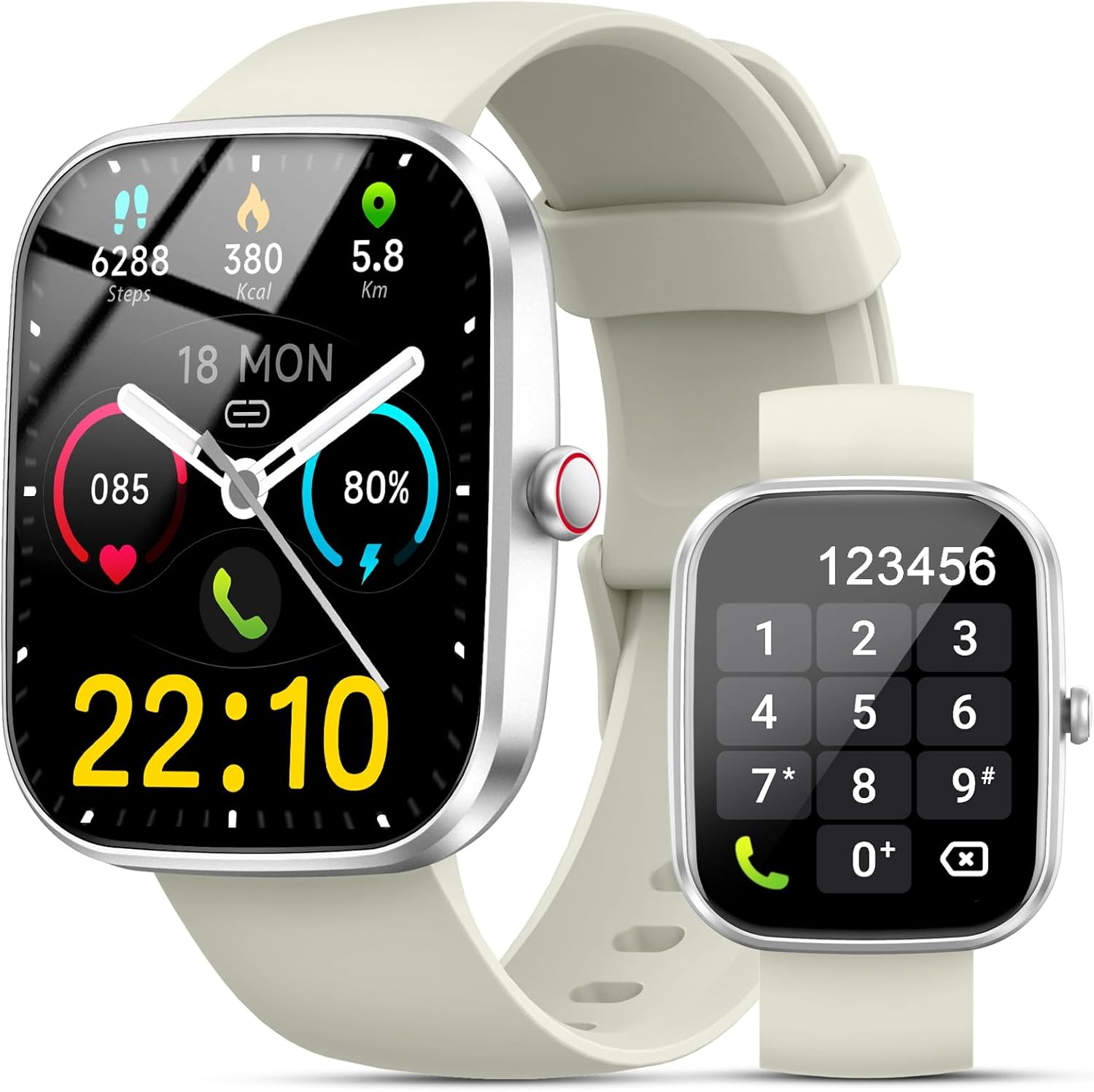 Smart Watch(Answer/Make Calls), 1.91″ Smartwatches for Men Women, Fitness Tracker with 110+ Sport Modes, IP68 Waterproof, Heart Rate/Sleep/Spo2 Monitor, Pedometer, Activity Tracker for Android iOS