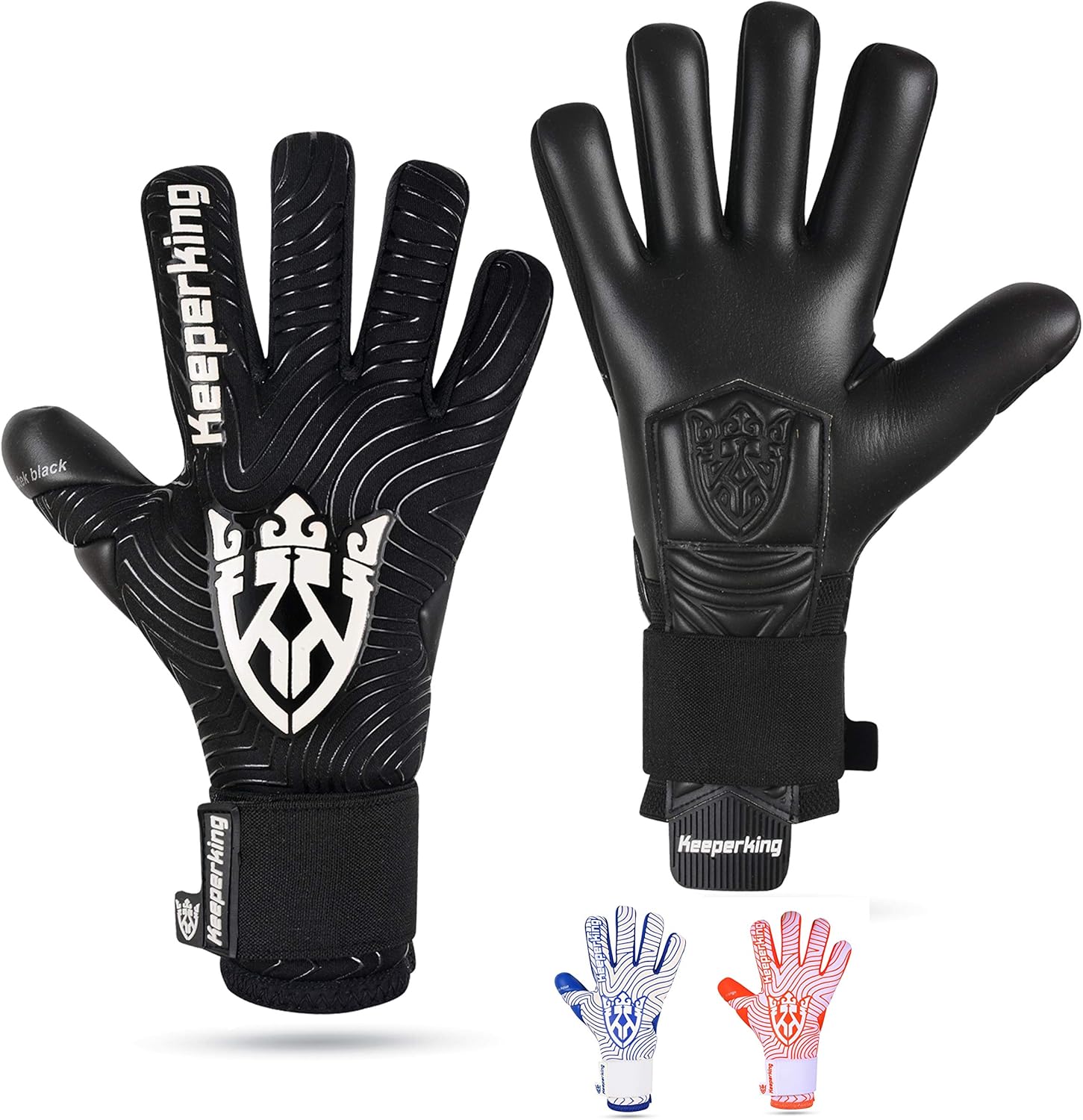 Professional Soccer Goalie Gloves Kids, Boys, Youth, Adult, Men- Football Goalkeeper Glove Strong grip palm protection Giga latex 4mm Double elastic Wrist with Negative cut, Slim(Size 6-11)