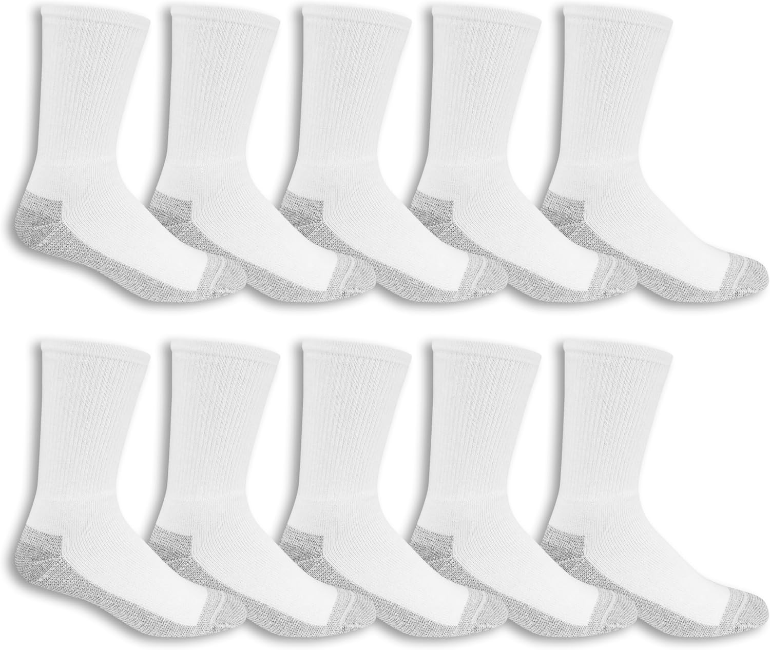 Fruit of the Loom Men’s Workgear Durable Crew Socks with Arch Support