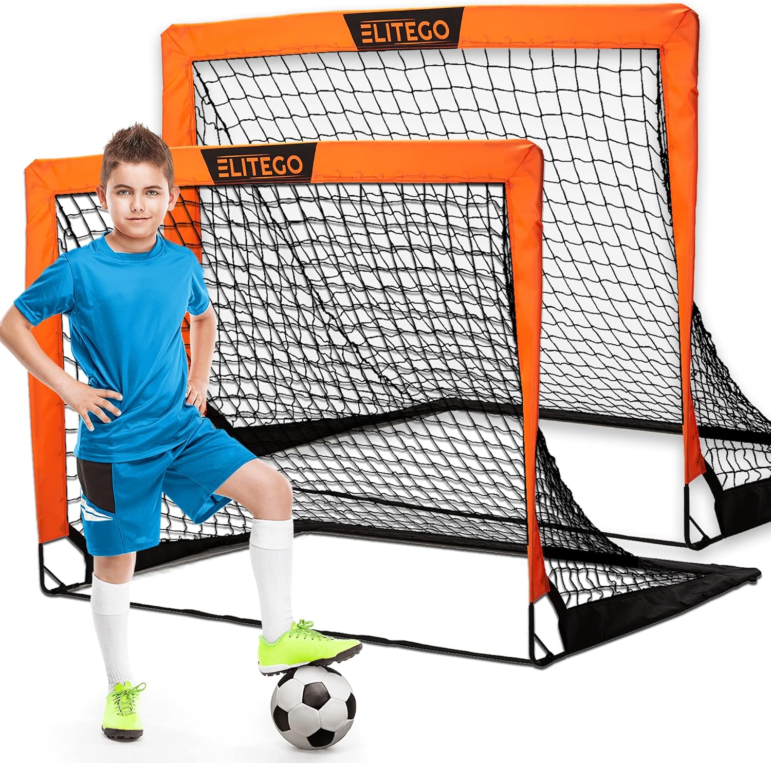 Portable Soccer Goal, Pop Up Soccer Goal Net for Backyard, Set of 2