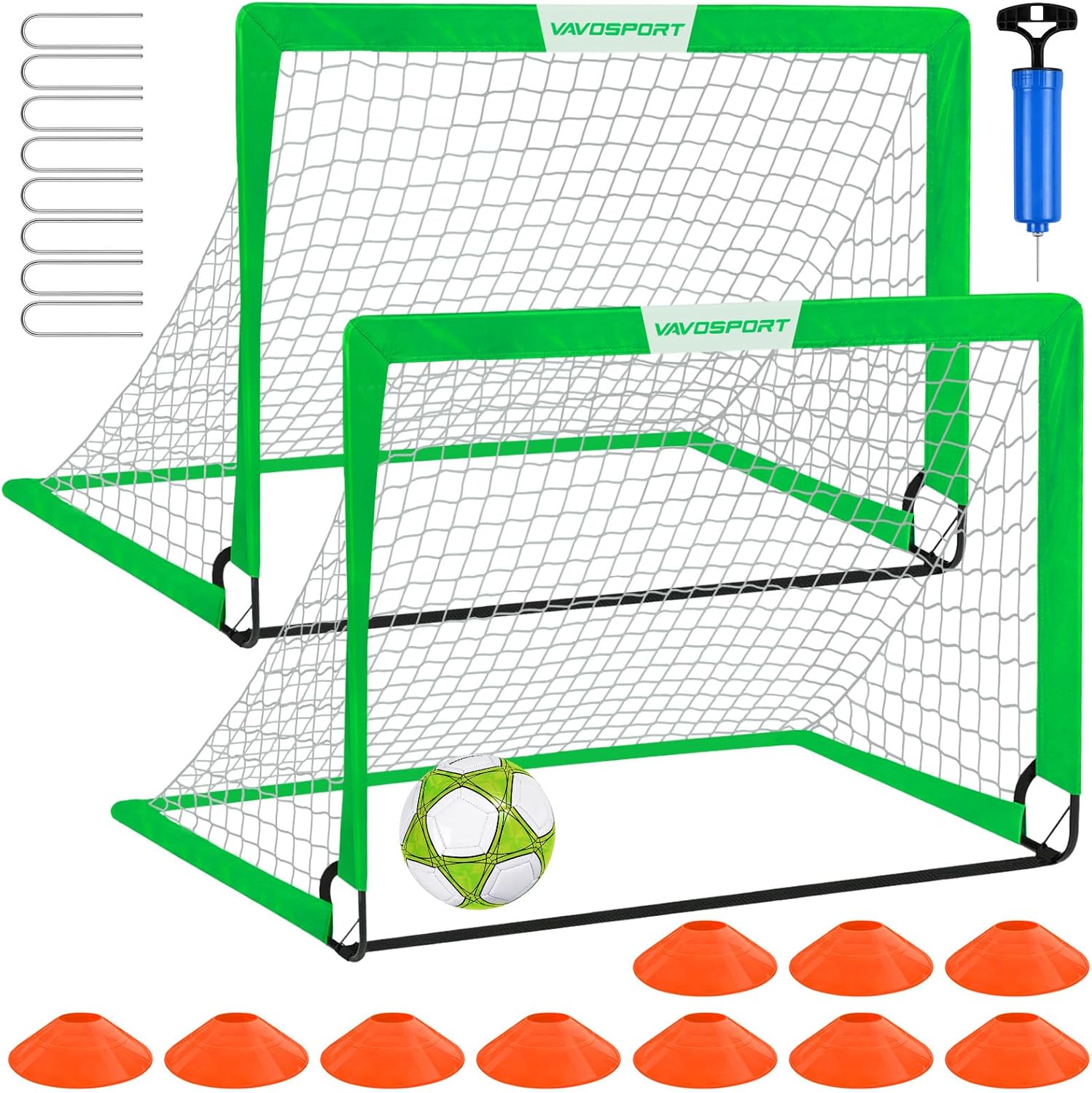 Kids Soccer Goals for Backyard Set – 2 of 4′ x 3′ Portable Soccer Goal Training Equipment, Pop Up Toddler Soccer Net with Soccer Ball, Soccer Set for Kids and Youth Games, Sports