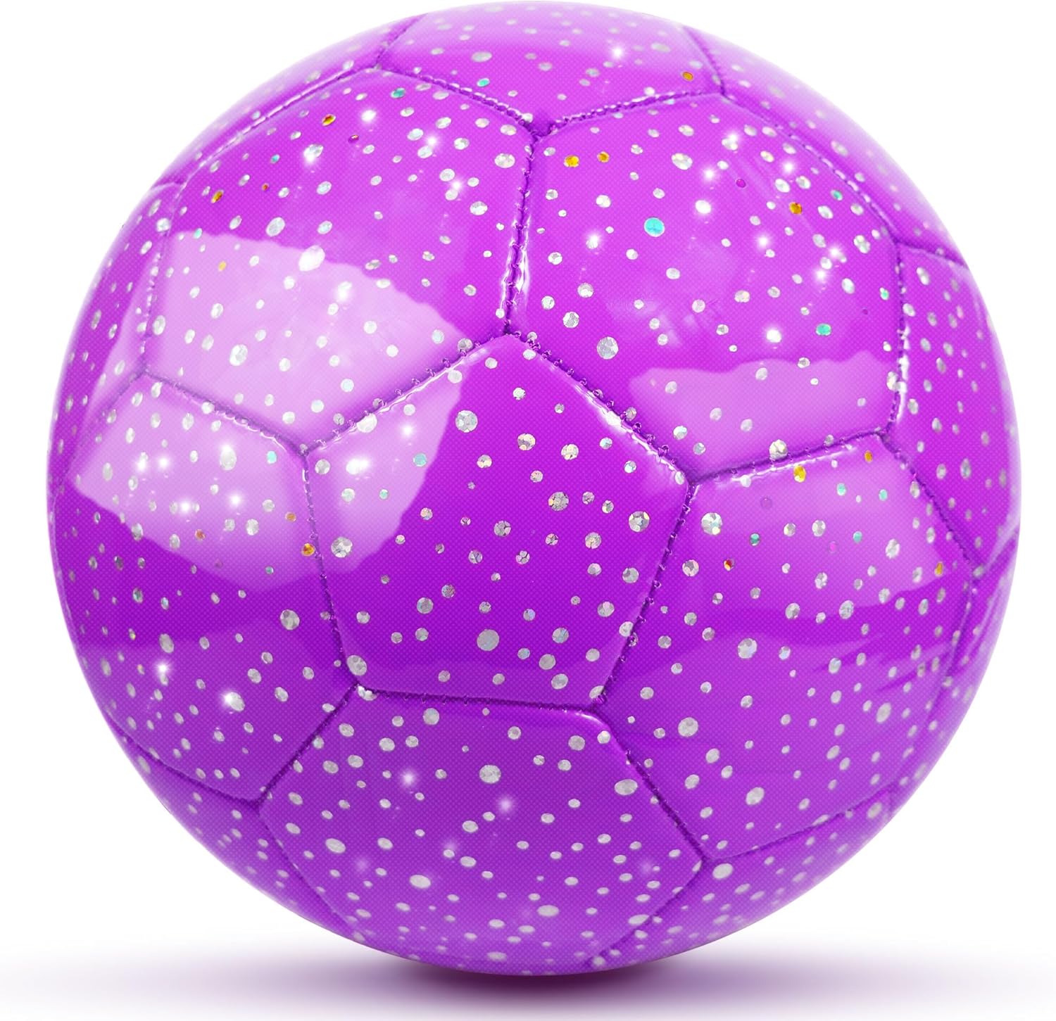 Soccer Balls Size 3, Sparkle Soccer Ball for Girls Kids 3-8 4-6 6-8 Glitter Outdoors Sports Recreation Playing Ball for Birthday Easter Soccer Gifts