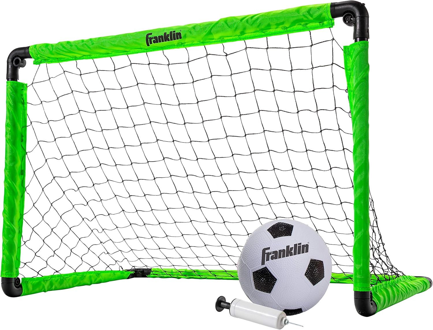Franklin Sports Kids Mini Soccer Goal Set – Backyard + Indoor Mini Net and Ball Set with Pump – Portable Folding Youth Soccer Goal – Perfect Kids Toy – 36″ x 24″