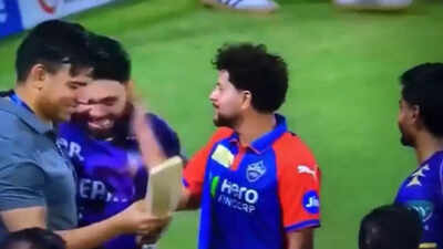 Watch: What happened after Kuldeep Yadav slapped Rinku Singh on the field | Cricket News