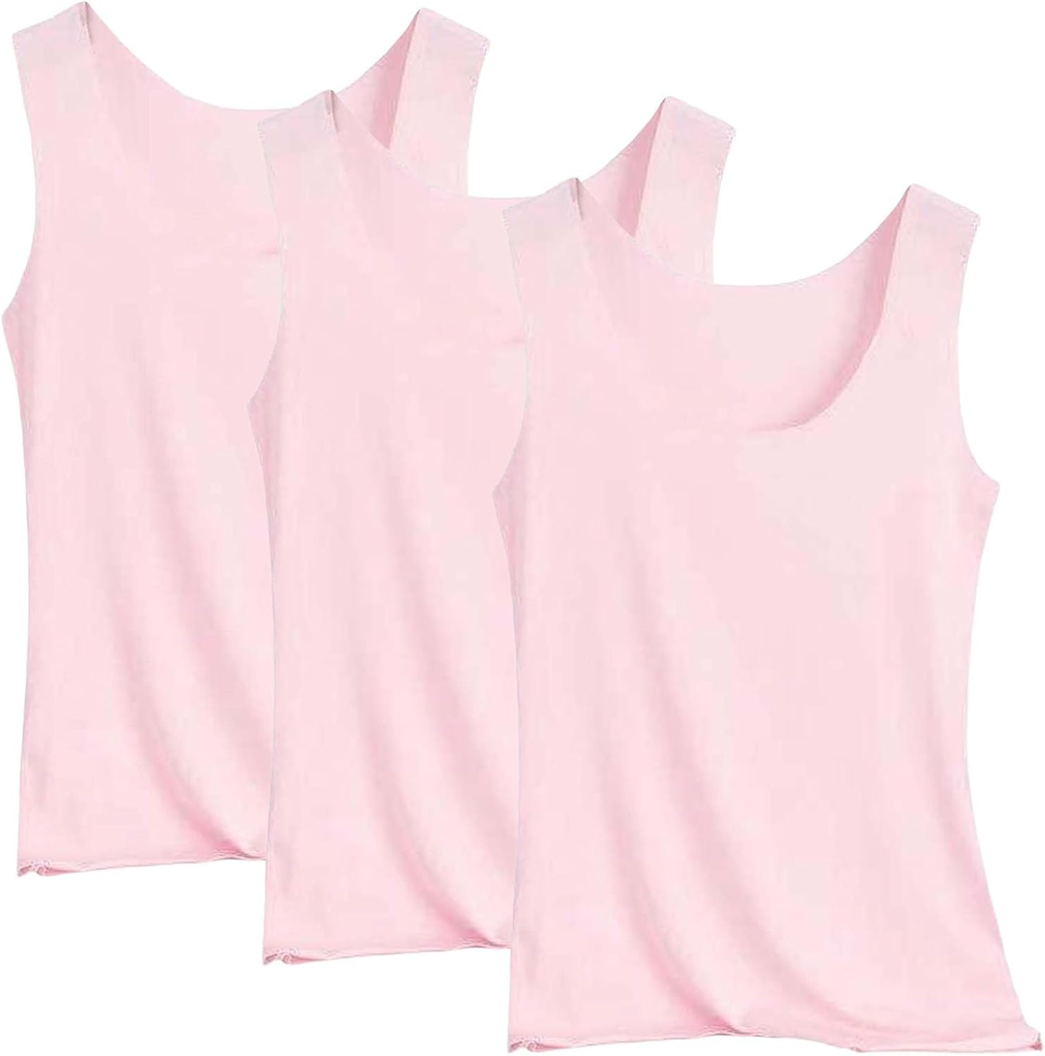 3 Pack Ice Silk Tank Tops for Women 2025 Summer Casual Racerback Camisole Top Basic Seamless Sleeveless Undershirt