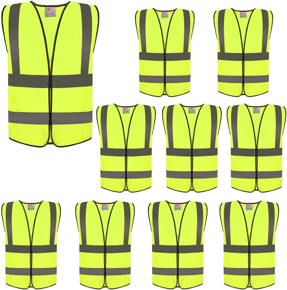 zojo High Visibility Reflective Vests,Adjustable Size,Lightweight Mesh Fabric, Wholesale Safety Vest for Outdoor Works