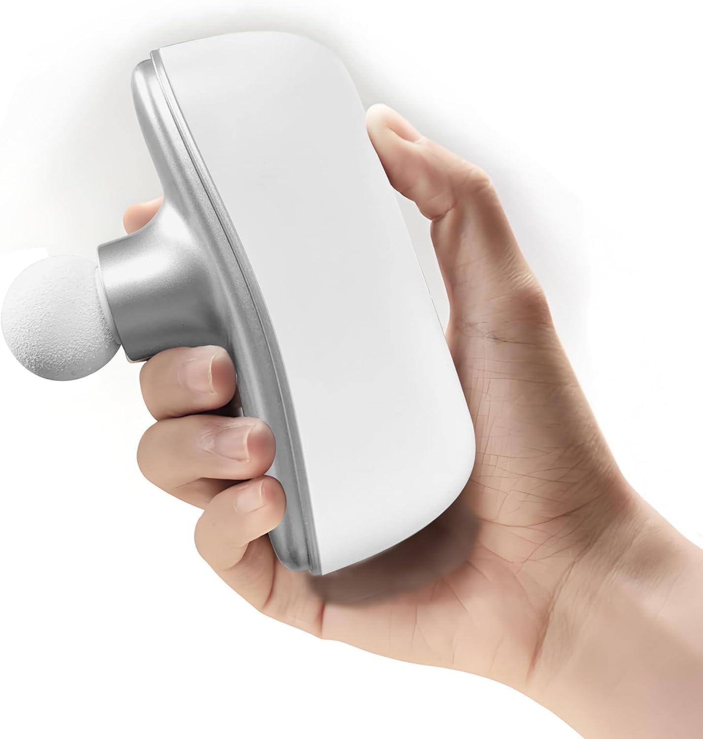 Mini Fascia Massage Gun Portable & Handheld, Muscle Pain Relief in Neck, Back, Leg, Hand, Shoulder Deep Tissue Percussion Fascia Gun. (Silver-White)