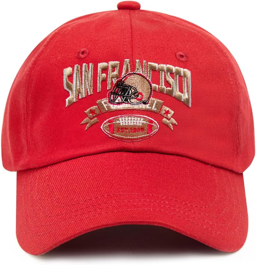 Embroidered Football Hat for Men Women Youth Team Color Baseball Cap Trucker Hats Fans Gifts Apparel