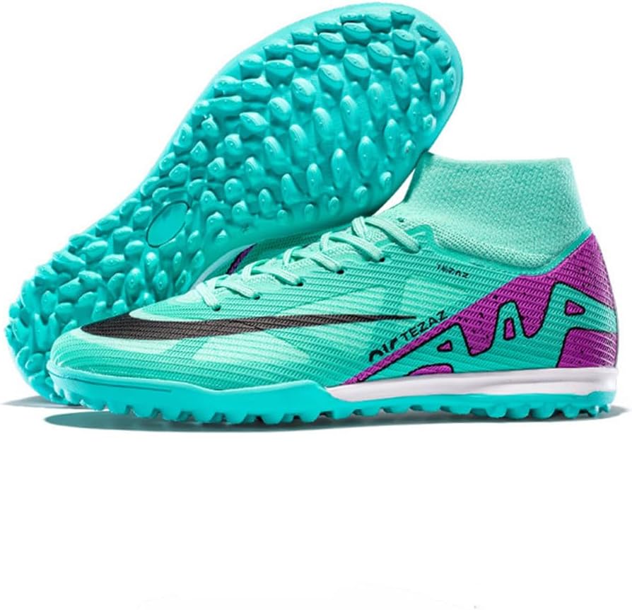 Boys Soccer Shoes Indoor Futsal Turf Youth Soccer Cleats Kids TF High-Top Football Boots for Athletic Training