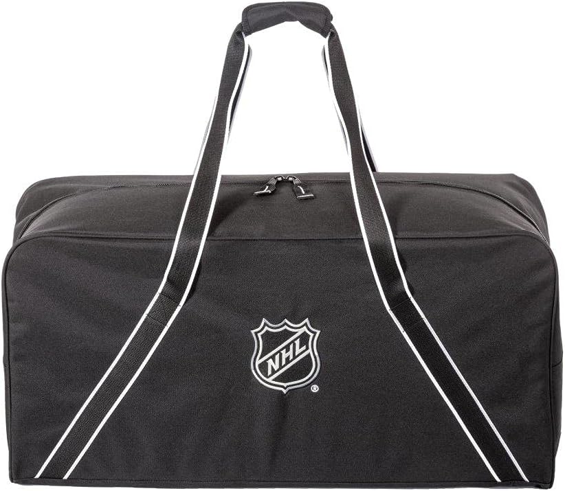 NHL Durable 30 Inch Black Equipment Bag with Roomy Compartment Lightweight Large Duffle Bag for Travel