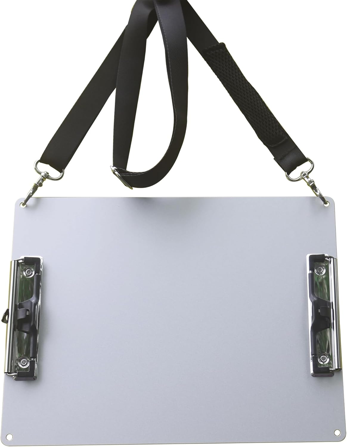 Metal Double Clips Clipboard for Working While Walking with Shoulder Straps,A4/Letter 8.5 “X11 Aluminum Clipboard with Pen Holder
