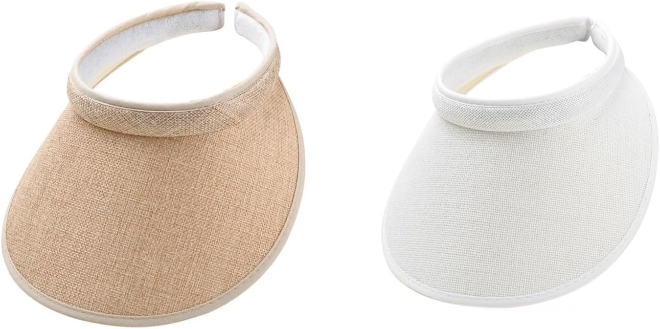 Cloth Covered Slip-On Visor for Women, Adjustable Cap Sports Sun Visors for Men