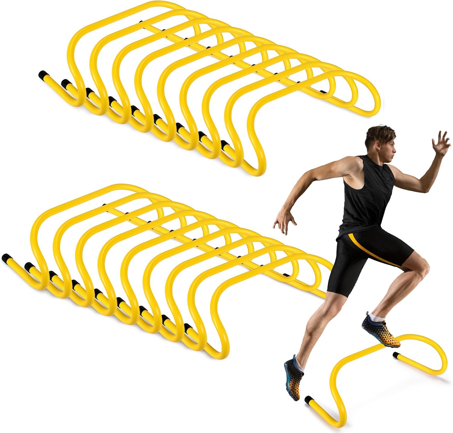 Wettarn 18 Pcs 6″ Speed Training Hurdles Durable Agility Training Hurdle Agility Plyometric and All Purpose Equipment for Athletes, Soccer, Basketball