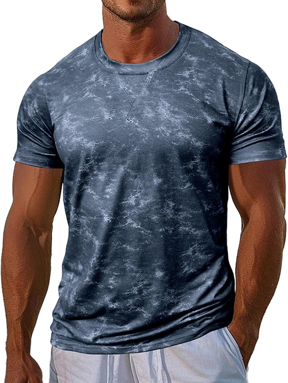Camo Shirts for Mens Training Workout Hiking Sport Tops Crewneck Short Sleeve Lightweight Breathable Casual T Shirts