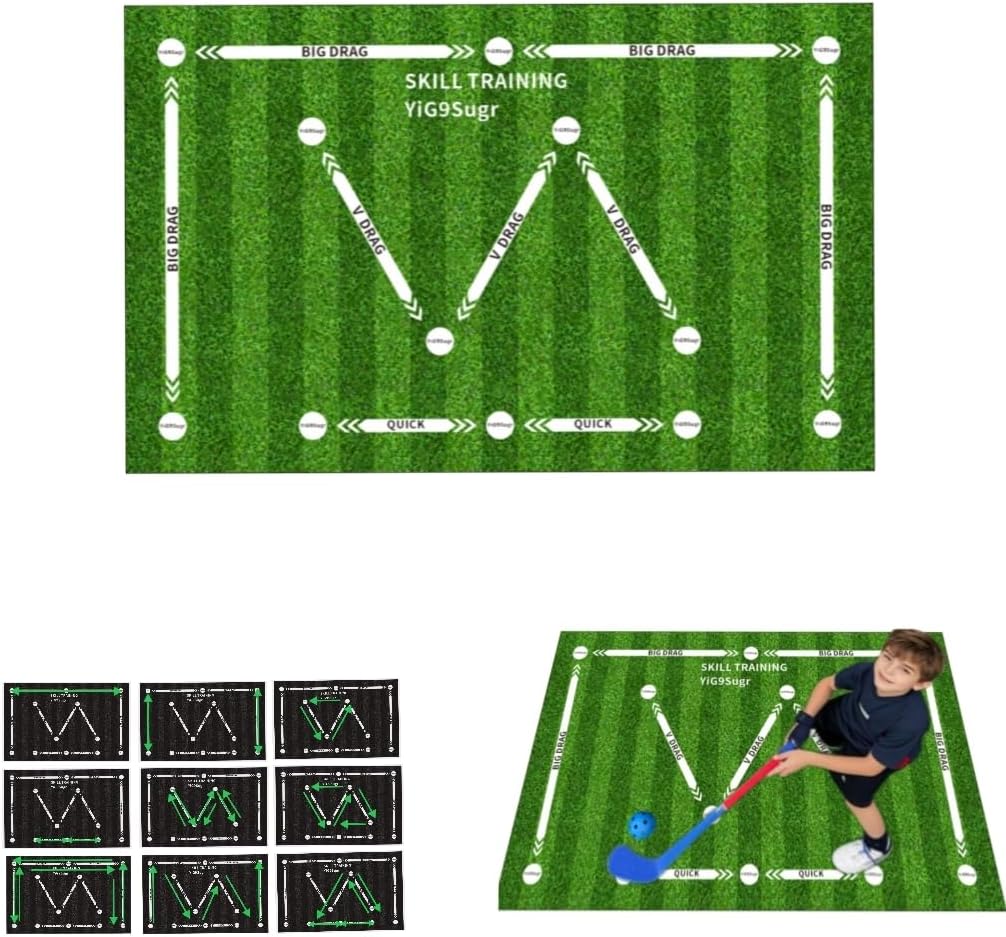 (63 * 39IN) Field Hockey Training mat, Improve Skills, Perfect Ball Control and Drag Ball Hockey Training Equipment for Indoor and Outdoor Practice, The Best Gift for Hockey Training Enthusiasts