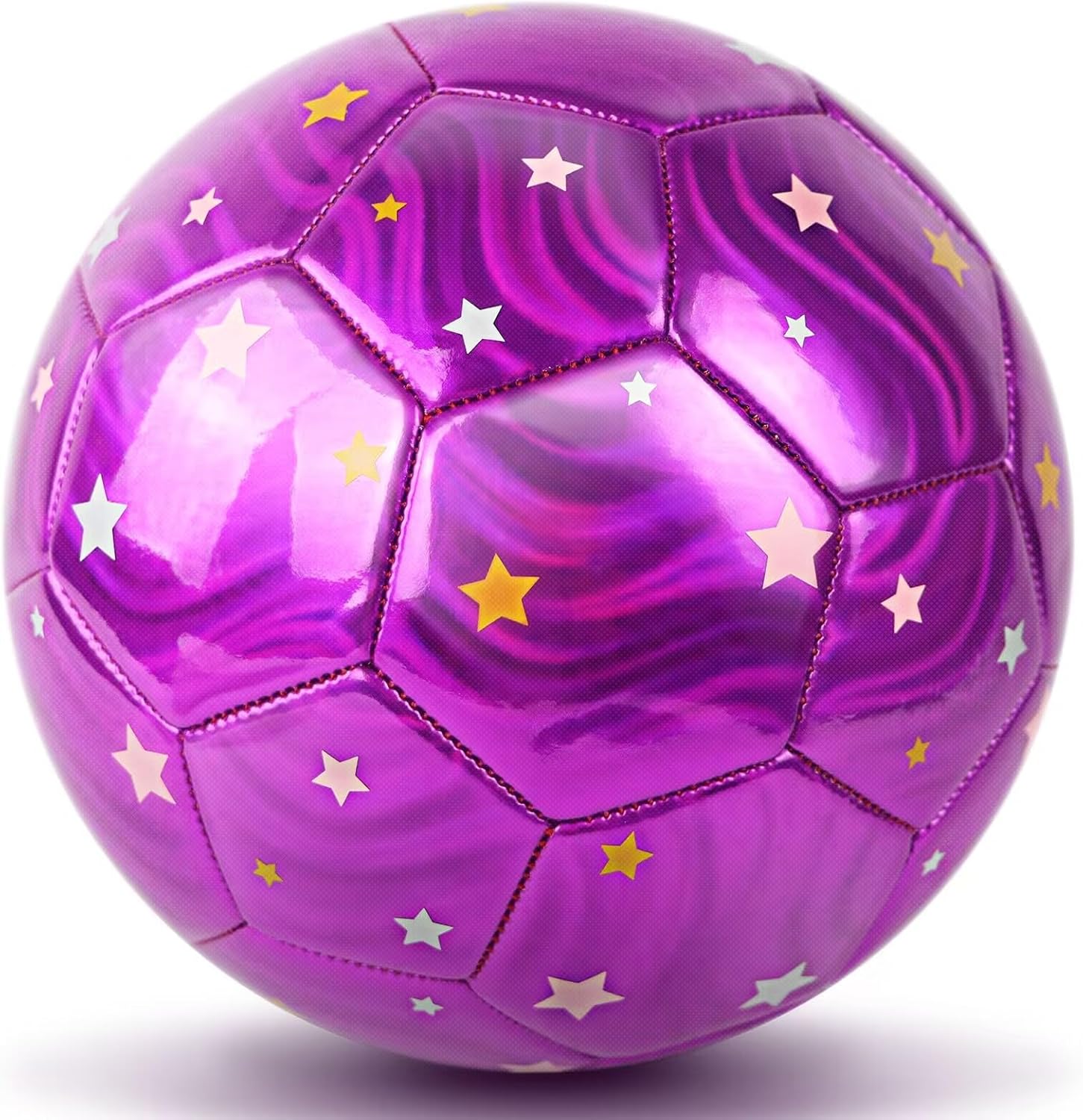 Size 4 Soccer Ball Glitter, Girls Soccer Ball Size 4, Soccer Beginners Sports Training Ball Outdoors Recreation Ball for Girls Youth Birthday Christmas Soccer Gifts