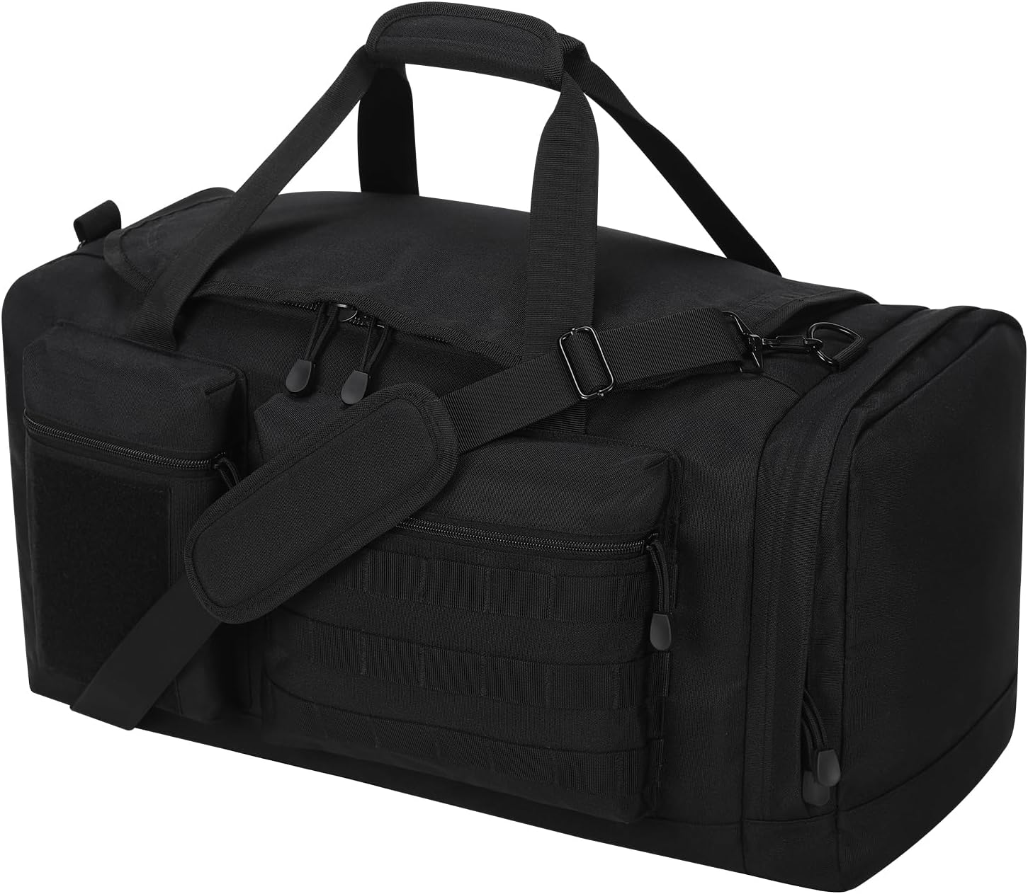 40L Tactical Duffle Bag Mens Gym Bag- 22 inch Military Duffle Bag with Shoes Compartment, Outdoor Equipment Gear for Weekend Overnight Travel – Black