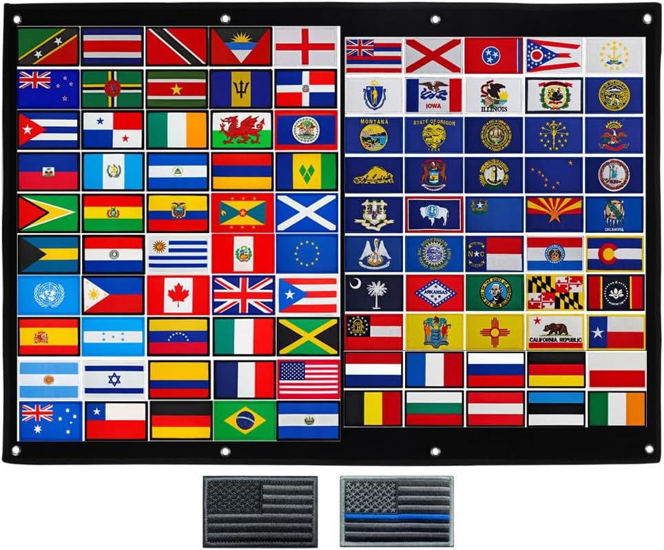 46.86 * 30.1 inch Tactical Patch Board Display,Hanging Wall Panel Display Holder for Military, Army, Combat, Uniform, DIY,Badge Hook and Loop Collection,Emblem Patch Hanging Organizer