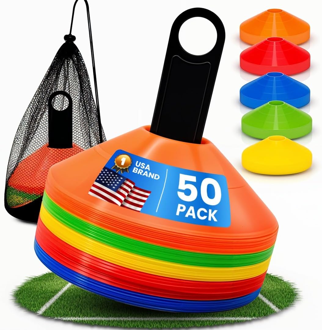 Soccer Cones for Training | Pack of 30 Pieces of Training Small Cones for Sports with Mesh Bag | Cones for Sports Training | Orange Cones for Sports | Soccer Cone | Soccer Training Cones
