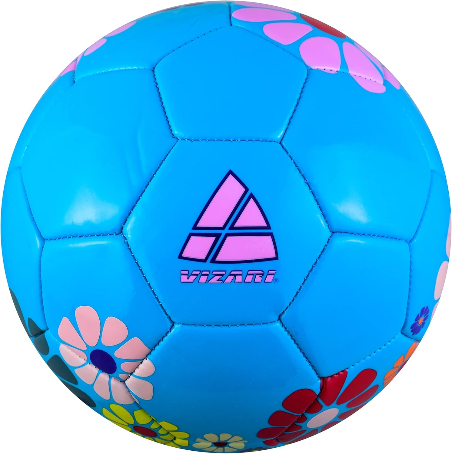 VIZARI Blossom Soccer Ball for Boys & Girls – Size 3,4,5 Soccer Balls for Training and Gifting – Outdoor Football for Toddler, Kids, Men & Women- Pink, Blue – (Pack of 1, 6, 12)